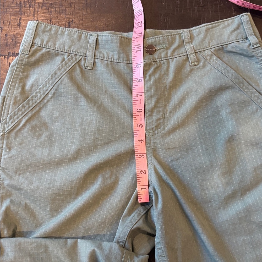 Carhartt Sage Green Shorts Rip Stop Roll Tab Gorpcore Shorts Size 8 - Picture 6 of 9